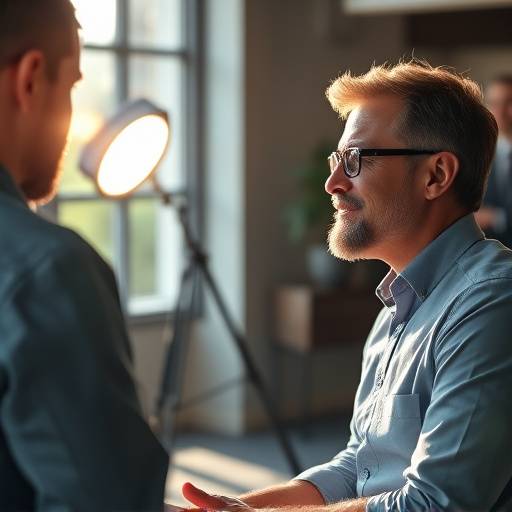 Confident interviewer conducting a successful interview